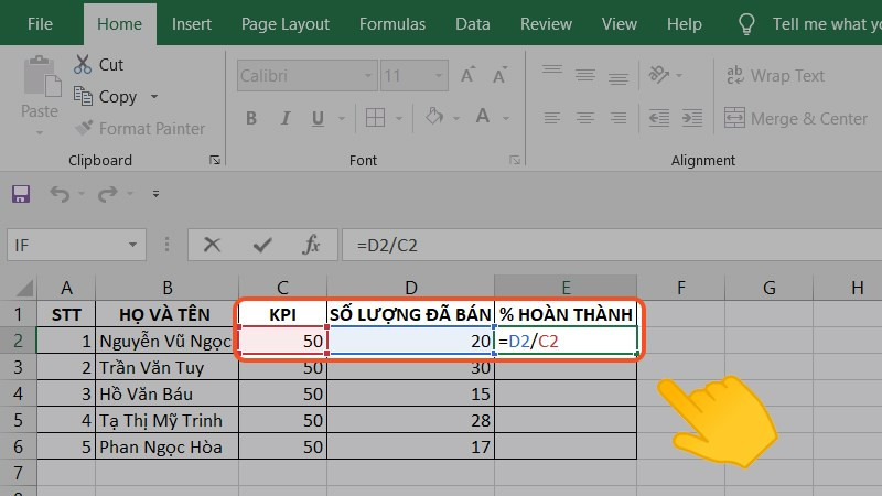 Ô tính phần trăm hoàn thành