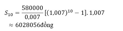 Phương pháp giải bài toán tiền gửi hàng tháng