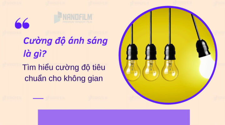 Sơ đồ minh họa khái niệm và công thức tính cường độ sáng trong không gian chiếu sáng