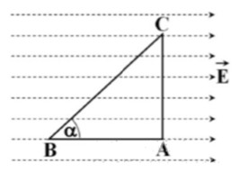 Sơ đồ tam giác vuông trong điện trường đều để tính hiệu điện thế