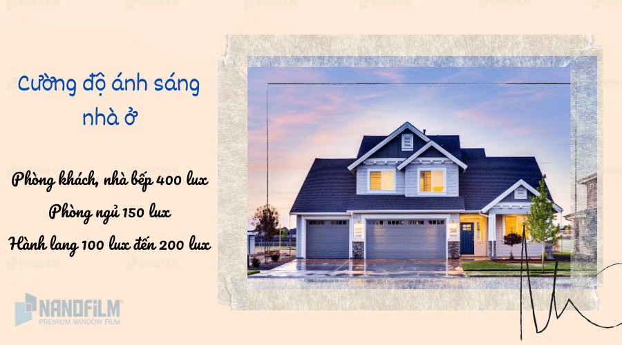 Thiết kế chiếu sáng căn hộ với các mức cường độ sáng tiêu chuẩn cho từng khu vực trong nhà