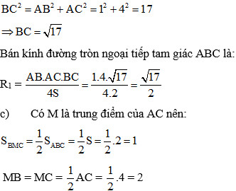 Tính cạnh huyền BC bằng định lý Pytago