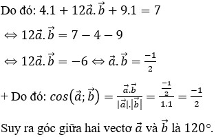 Tính góc dựa trên biểu thức độ dài vectơ
