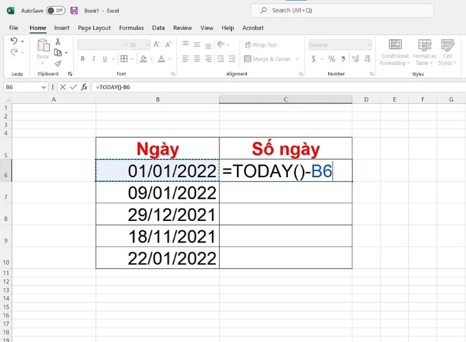Tính ngày trong Excel