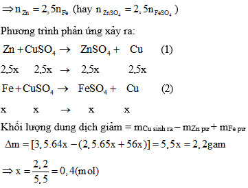 Ứng dụng công thức tính khối lượng dung dịch tăng giảm trong phản ứng thế kim loại