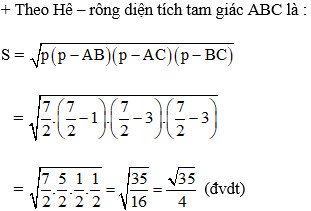 Ví dụ 5: Tính diện tích tam giác ABC