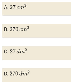 ví dụ tính diện tích hình chữ nhật với các đơn vị đo khác nhau 3dm và 9cm