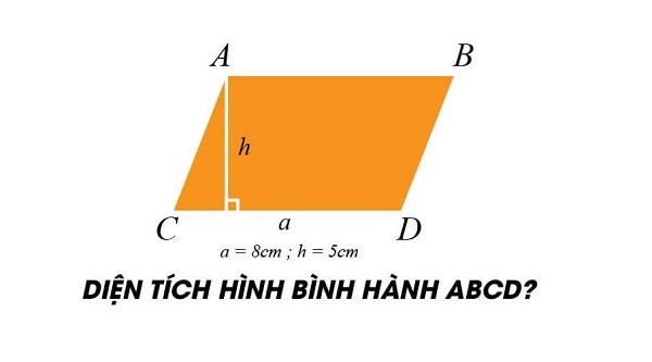 Ví dụ ứng dụng tính toán diện tích chu vi hình bình hành trong bài tập thực tế